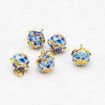 Cloisonne Lotus pendant enamel blue Jewelry pendant pendant diy bracelet bracelet accessories accessories