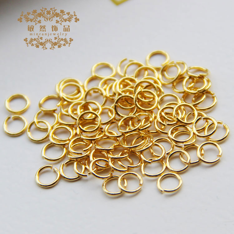 Base opening ring pure bronze diy string pearl ornament accessory for copper plated real gold