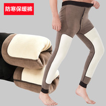 Mens warm pants plus velvet thickened winter cotton wool pants camel velvet fever lamb cashmere knee pads kz