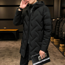 Parker service mens 2021 winter new Korean version of the trend handsome mid-length down jacket mens thick warm jacket
