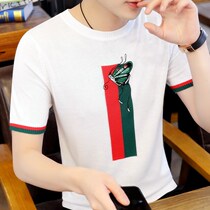 Mulberry silk short sleeve T-shirt mens summer thin trend Joker slim fit mens ice silk half sleeve Tide brand Ice feel shirt