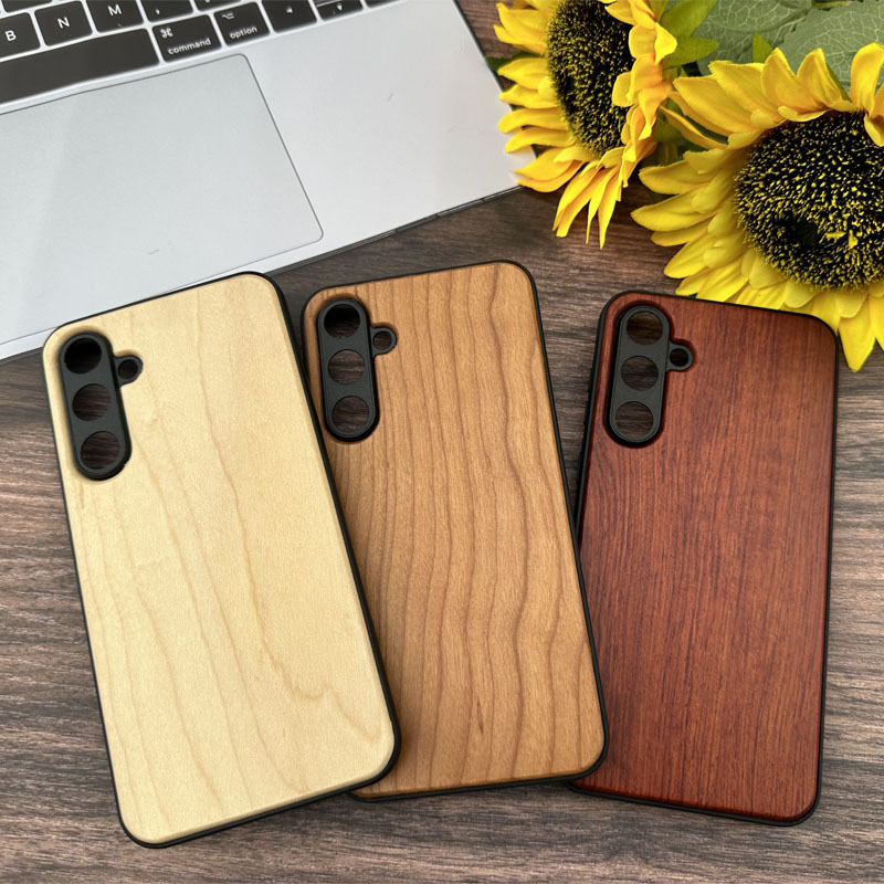Minimalist Creative Natural Wooden Phone Case Suitable for Samsung S25Ultra S24Plus S23Fe S22 Solid Wood Protective Case Original Wood Phone Case DIY High-Grade Bamboo Wood Case for Men and Women Anti-Fall