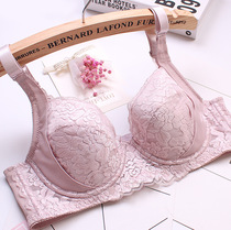 Large-size large cup bra thin Full Cup gathering adjustment type collection bra fat mm solid color underwear