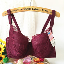 Lace thin bra large size adjustment type receiver anti-sagging breast reduction chest small bra fat mm chest underwear