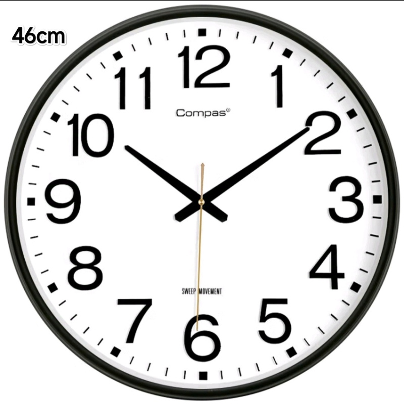 Compass Wall Clock 3441 Round Living Room Quartz Clock Hanging Round Clock 3441A Calendar Model 18 Inches 46cm