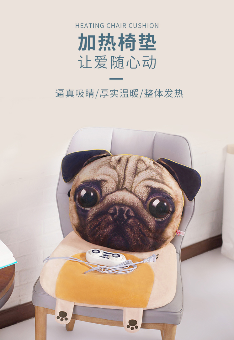Bopu 抱璞创意 双控加热坐垫靠枕套装 图1