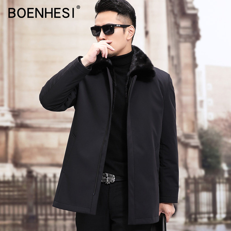 Male Henning pippa overcomes mink leather Grand Clooney overcoming Detached Ferret Liner Whole Mink Flap Jacket Jacket