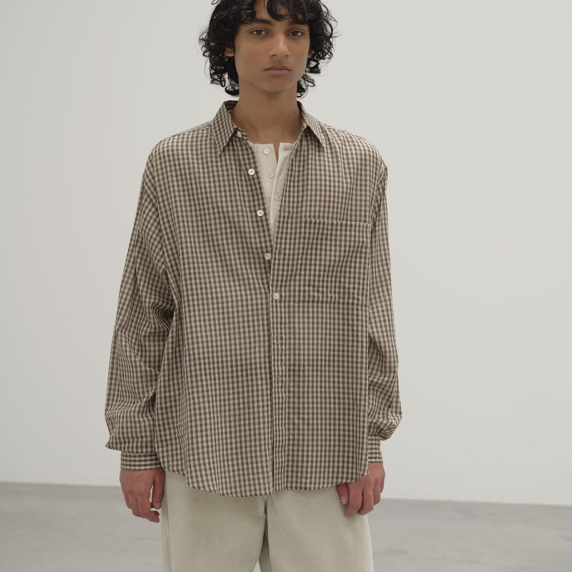日本买手代购auralee 25SS AIRY LIGHT COTTON CHECK BIG 衬衫
