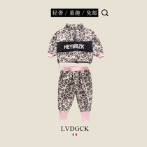 Girls  autumn suit 2021 new Italy LVDGCK childrens pure cotton BAO WEN sports two-piece childrens clothing spring