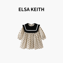 Japanese childrens clothing ELSA KEITH girl dress with dress 2022 new spring doll collar Poot point children princess dress