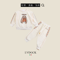 Girls  suit net red foreign style 2021 new LVDGCK Italian female baby autumn childrens sports two-piece set