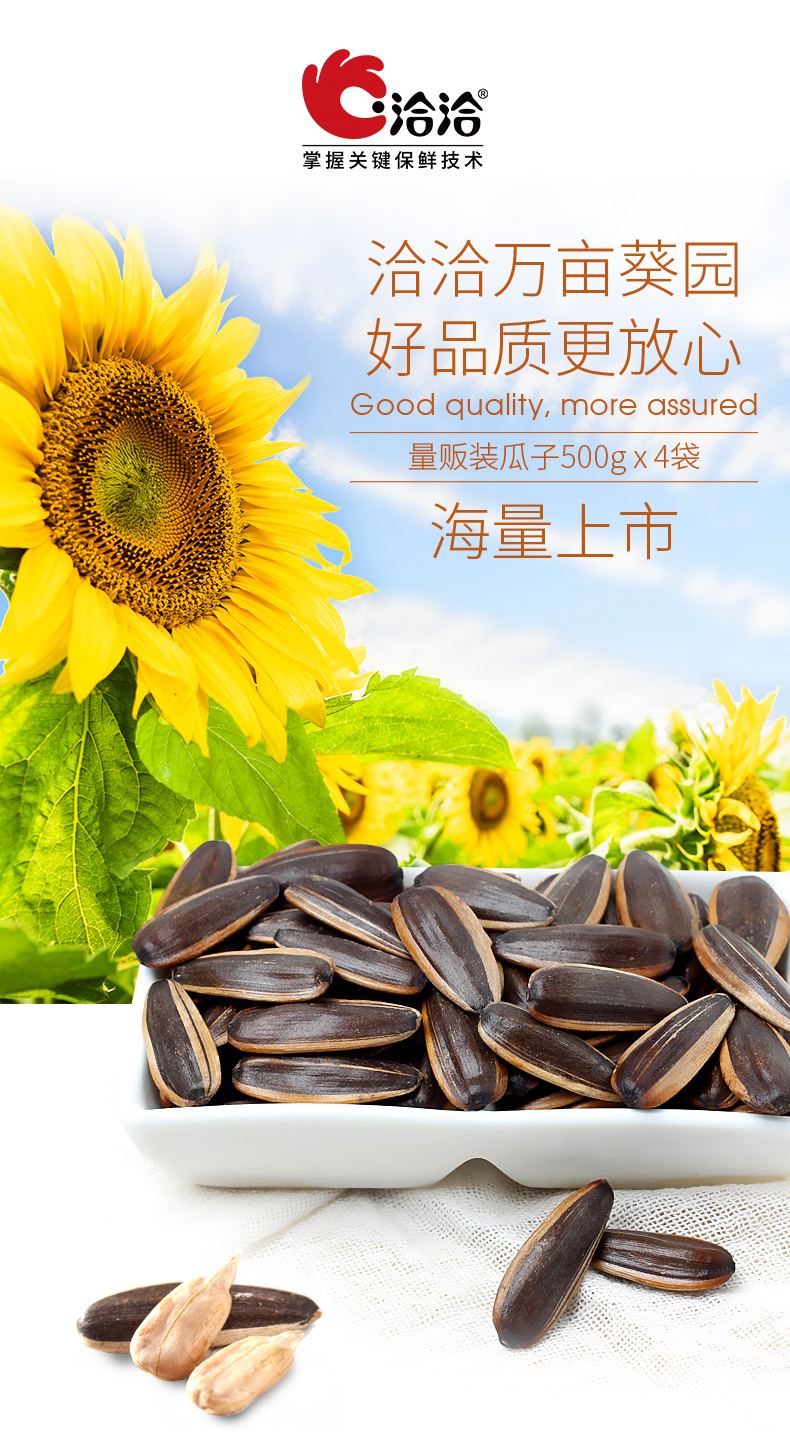 洽洽 焦糖味葵花籽瓜子 500g*4袋 图1