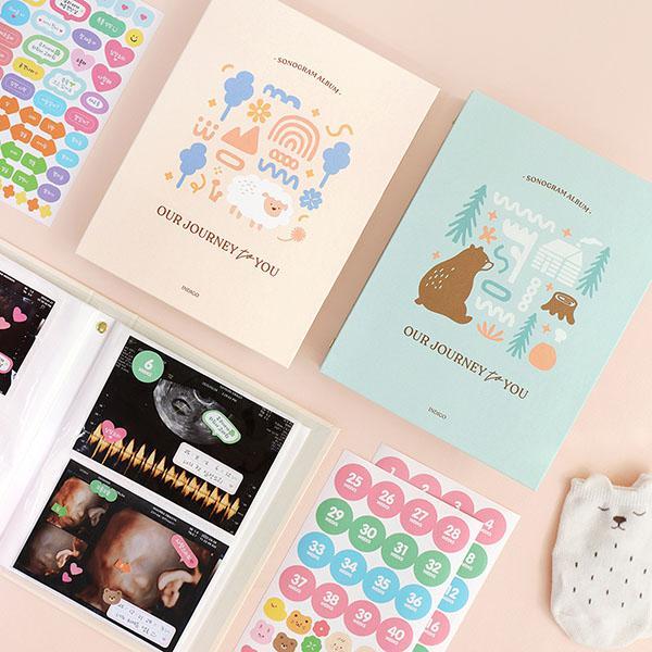Korean Genuine Indigo Angel Baby's Journey Pregnancy Ultrasound Photo Hardcover Pocket Photo Album Commemorative Album