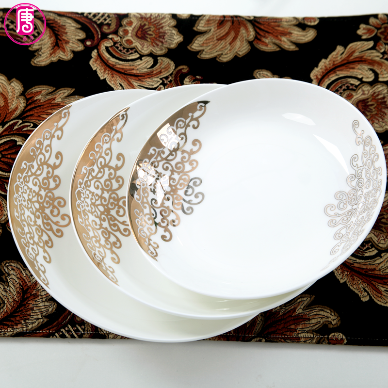 Tangshan ipads porcelain ceramic plate plate up phnom penh 7.5 inch 8 inch FanPan food dish soup plate deep dish