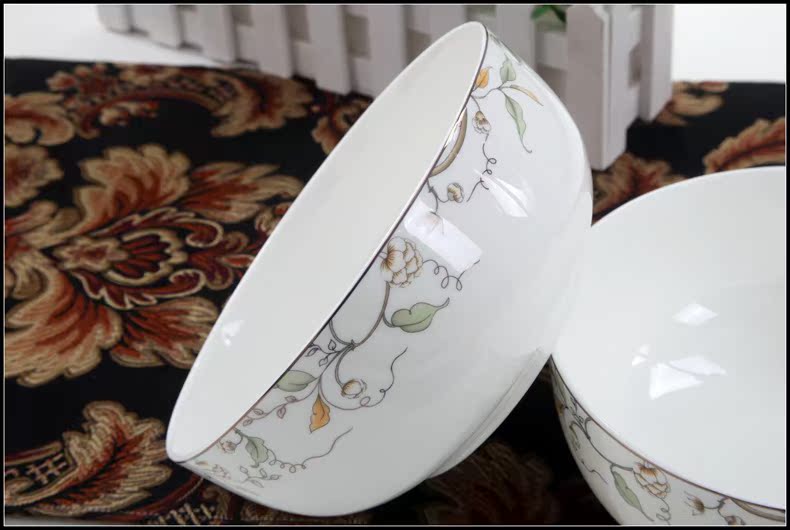 Two pack 7 in domestic large bowl of ipads China pull rainbow such use ceramic tableware cup of the food bowl of soup bowl of salad bowl