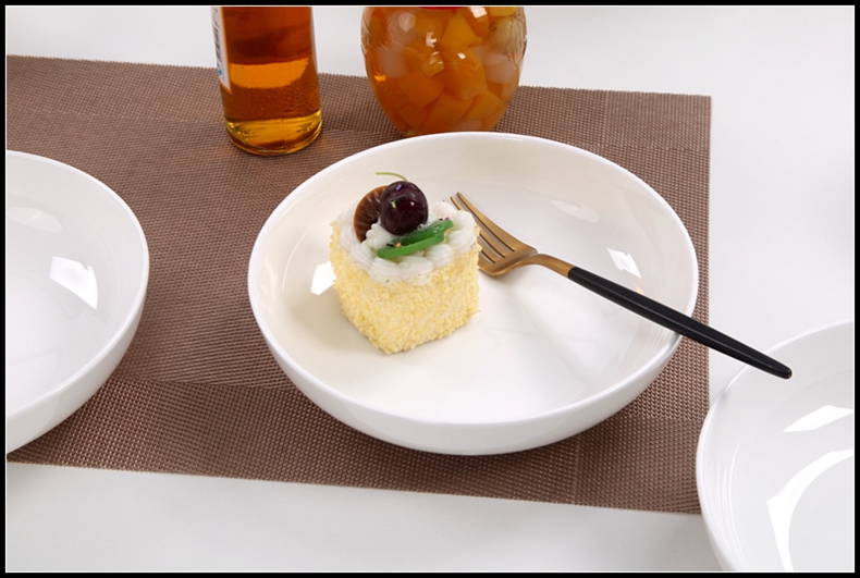 Ipads porcelain ceramic soup deep dish dish of capacity of pure white rice home dish dish nest side dish Japanese plate plate