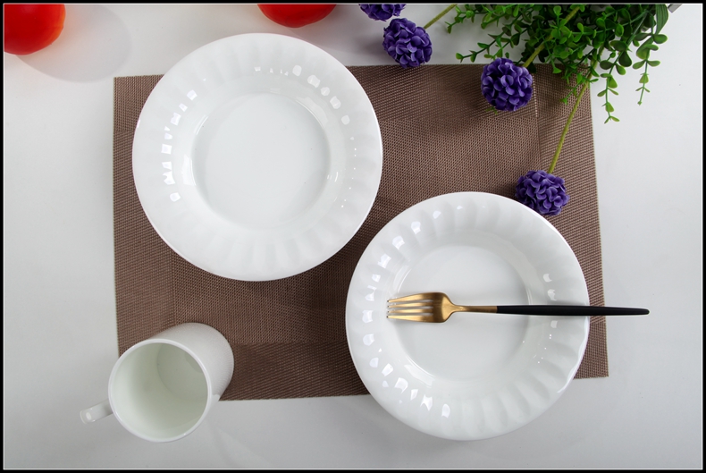 Swallow Tang Jiayong dishes dish ipads porcelain soup plate continental plate ceramic deep dish hotel tableware pure white plate