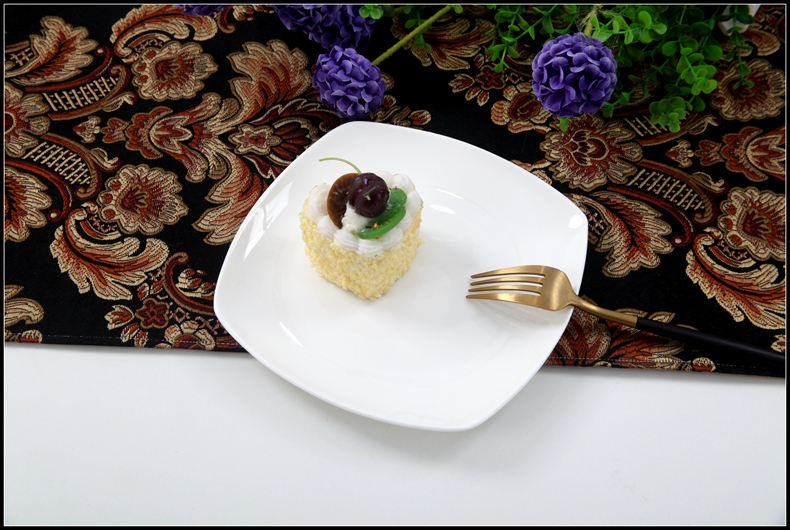 Yipin Tang Jiayong dishes ipads porcelain square plate pure white, cold dish plate square platter ceramic tableware ou flat