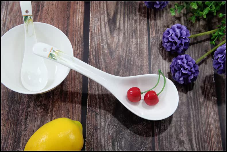 Yipin tang household spoons ipads China dinner spoon ceramic spoon porcelain spoon run small spoon to ultimately responds porridge spoon of rice dish