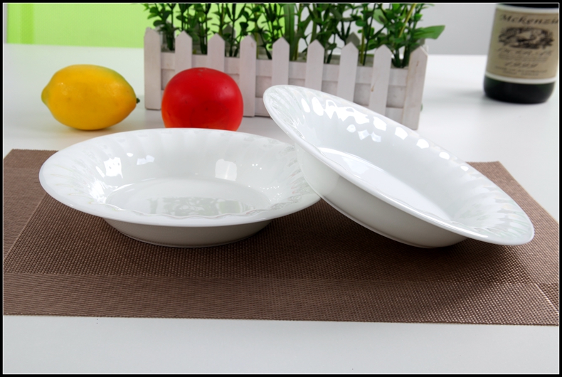 Swallow Tang Jiayong dishes dish ipads porcelain soup plate continental plate ceramic deep dish hotel tableware pure white plate