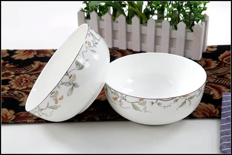 Two pack 7 in domestic large bowl of ipads China pull rainbow such use ceramic tableware cup of the food bowl of soup bowl of salad bowl