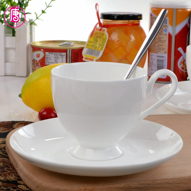 Yipin tang, coffee cups and saucers pure white ipads China cups ceramic cup cup European household glass office