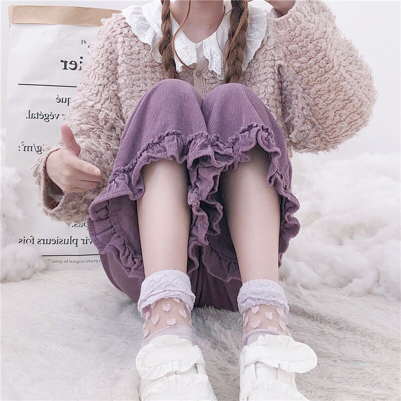 Pants Children Fancy Pants Day Series Women's Clothing Spring Dress Korean Version Student Casual Pants Cute 90% Pants Straight Barrel Pants Broadlegged Pants