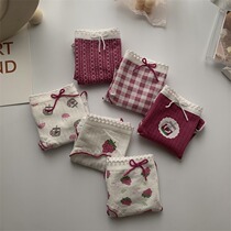 Day Series Sweet and cute adolescent girls All cotton Triangle pants printed ladies underpants female pure cotton antibacterial girl bottom pants