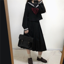  Japanese student suit female 2021 new autumn fashion girl top Western style mid-length pleated skirt two-piece set