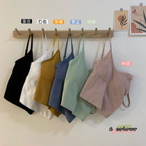 2021 new autumn sports sling vest Net red breast women with chest pad Joker inside tie bottom wrap underwear