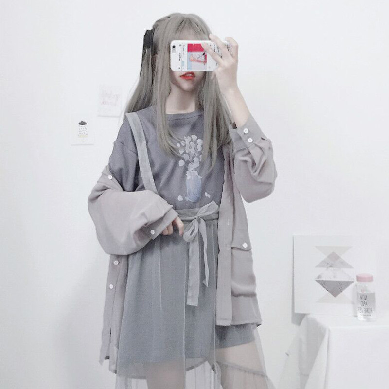 2023 new spring dress fashion two-piece suit foreign style Japanese female skirt college style retro shirt jacket cute suit