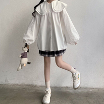 Day Ensemble Dolls Collar Lantern Sleeves Shirts Women Design Sensation Small Crowd Spring Dress White Undershirt Sweet and dont give blouses