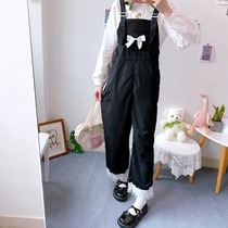 Milk Sweet Soft Girl Cute Lace Side Lamp Core Suede Back Belt Pants Woman Spring Autumn Loose Straight Cylinder Wide Leg Long Pants Casual Pants