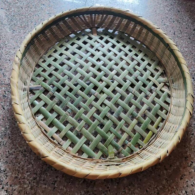 Handmade Bamboo Sieve with Holes, Dustpan, Grain Drying Sieve, Large Hole Bamboo Sieve, Bamboo Tray