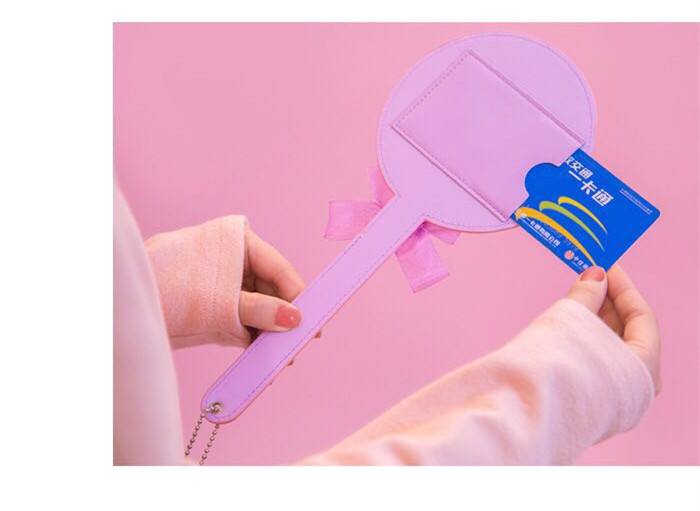 Lollipop cô gái cầm thẻ cầm tay phim hoạt hình dễ thương thẻ cá nhân gói thẻ xe buýt đặt thẻ tạo tác không yêu cầu mọi người vỏ bọc thẻ căn cước có nắp