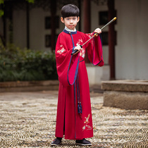 Hanfu Boys 2021 New Winter Thick Ancient Style Childrens Antiquities Tang Dress Chinese Style Gongzi Young Master Performance Clothes