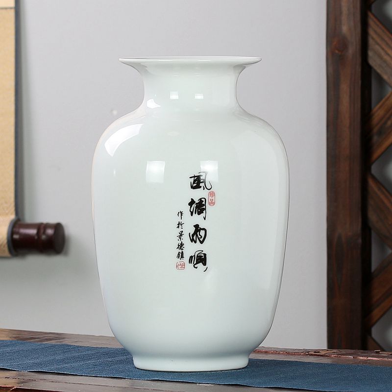 Jingdezhen ceramic crafts home decoration furnishing articles study of Chinese modern living room TV cabinet hydroponic vase