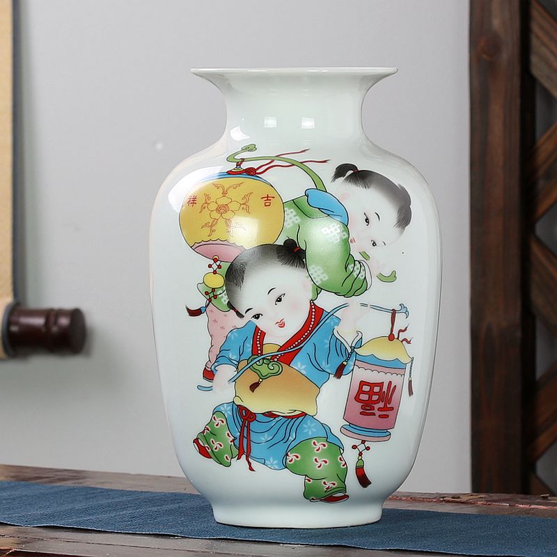 Jingdezhen ceramics floret bottle home furnishing articles dried flower arranging flowers, Chinese style living room TV cabinet handicraft