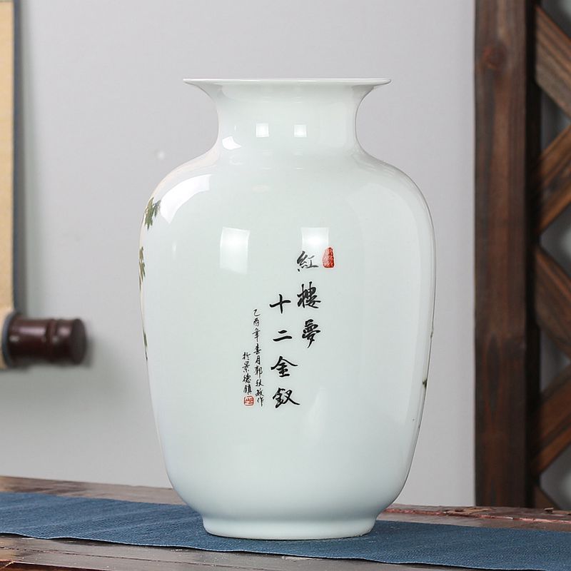 Jingdezhen ceramics floret bottle home furnishing articles dried flower arranging flowers, Chinese style living room TV cabinet handicraft