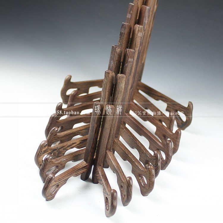 Charcoal carving plate frame bracket of puer tea cake mahogany base solid mywood
