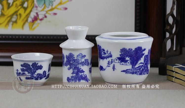 Jingdezhen gốm sứ ly rượu vang nồi lẩu ấm nồi rượu ba mảnh hai hoặc hai - Rượu vang ly rượu vang mạ vàng