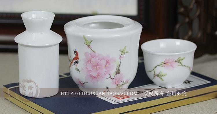 Jingdezhen gốm sứ ly rượu vang nồi lẩu ấm nồi rượu ba mảnh hai hoặc hai - Rượu vang ly rượu vang mạ vàng