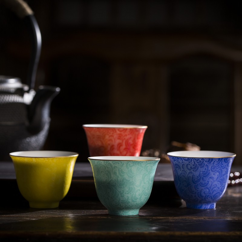 Porcelain jingdezhen ceramic sample tea cup tea cups all hand made porch kung fu pastel rolling noggin masters cup