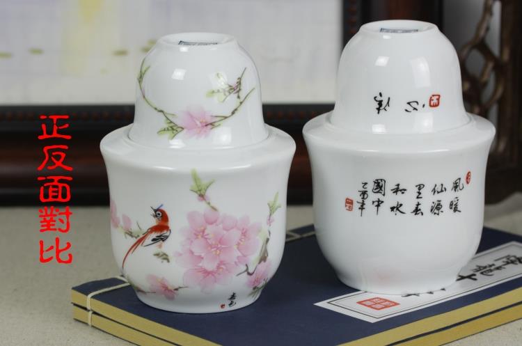 Jingdezhen gốm sứ ly rượu vang nồi lẩu ấm nồi rượu ba mảnh hai hoặc hai - Rượu vang ly rượu vang mạ vàng