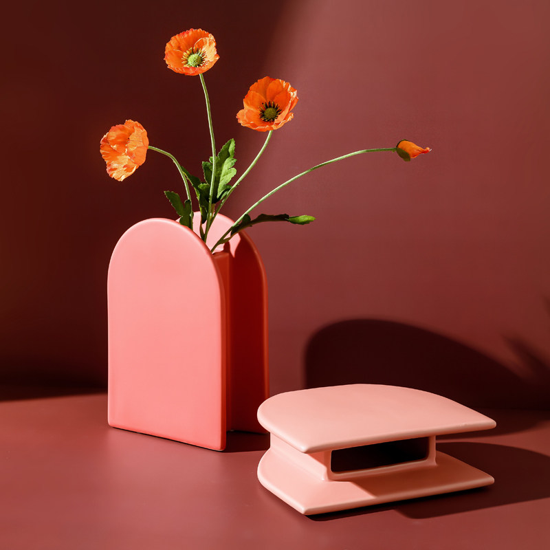Morandi colour ceramic vase Nordic Creative ins minimalist Living room Flower Arrangement Dried Flower Furnishing home Decorative Pendulum-Taobao