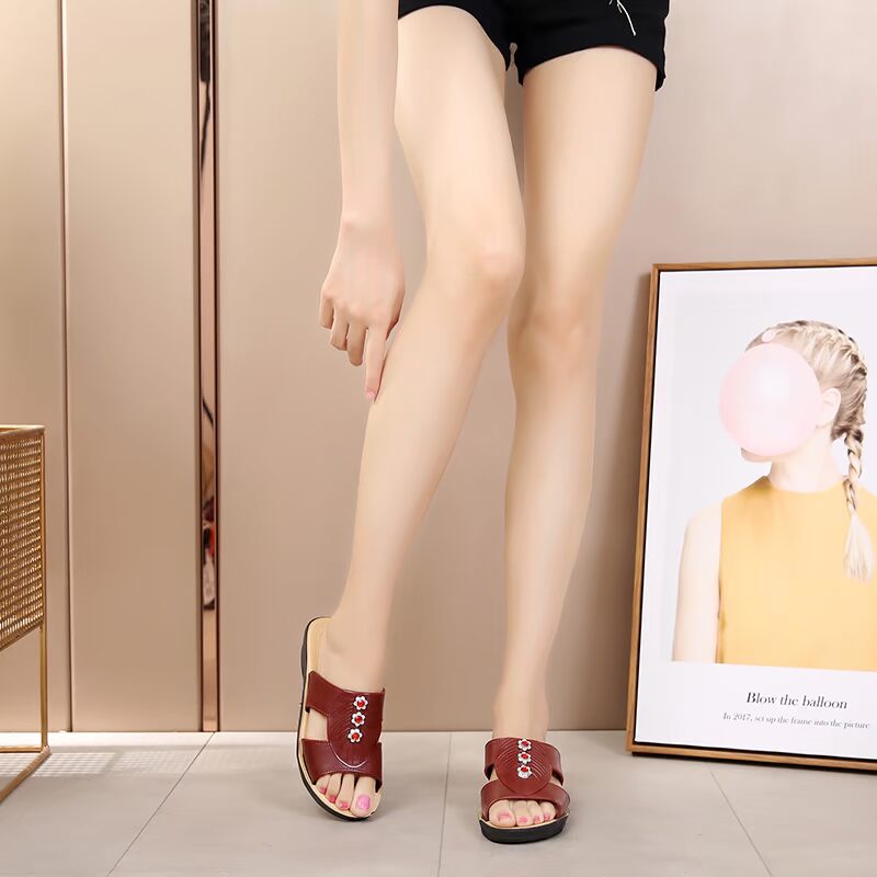 Dép nữ mùa hè 2018 mới cho nữ mùa hè mặc phẳng phiên bản Hàn Quốc thời trang hoang dã với hoa sandal dày bán giày dép nữ online