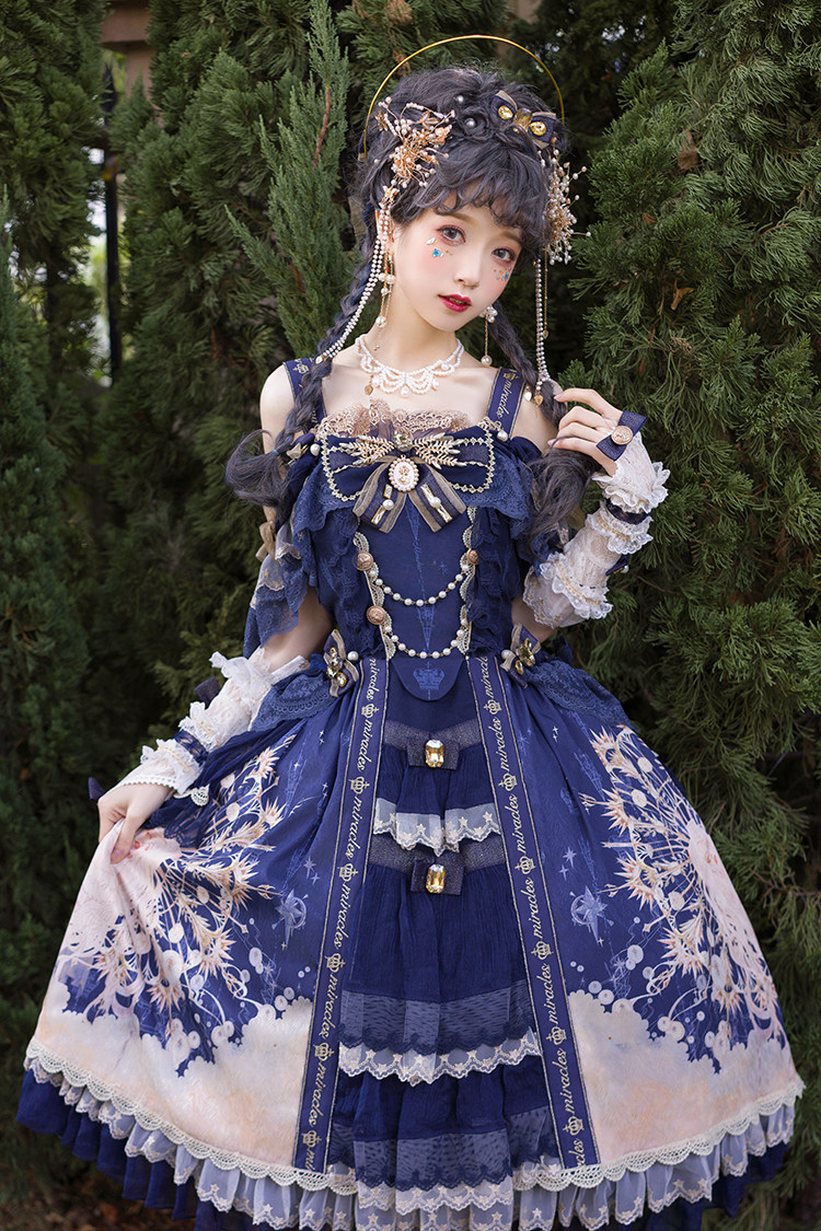 Miracles Lolita Queen In The Clouds Elagant Lolita JSK Pre order miracles-lolita-queen-in-the-clouds-elagant-lolita-jsk-pre-order