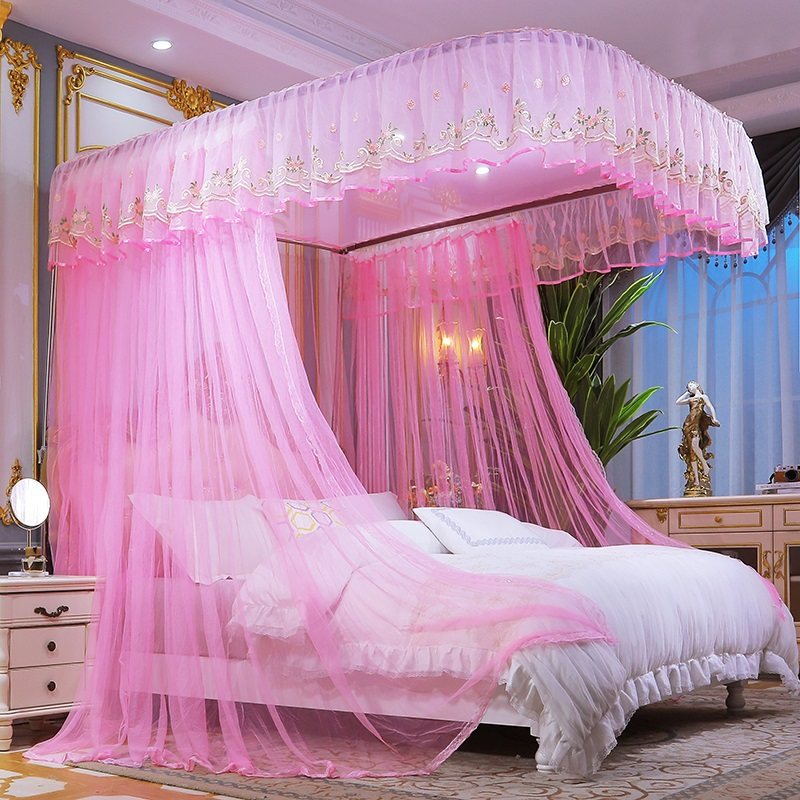 Rail Mosquito Nets Home U Type Bracket Princess Wind Encryption Thickened 1 8m1 5 beds 1 2 m 2 veins account track floor
