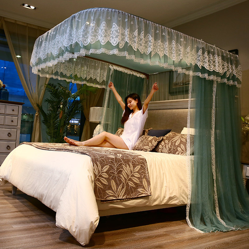 Guide rail mosquito net U-shaped U-shaped track home 1 5 meters floor 1 8m bed 2 princess wind pattern account palace bracket