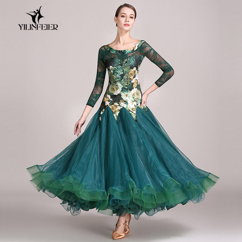 Elim Feier Waltz dress New classic adult modern dance dress dress 1838 National standard dance dress